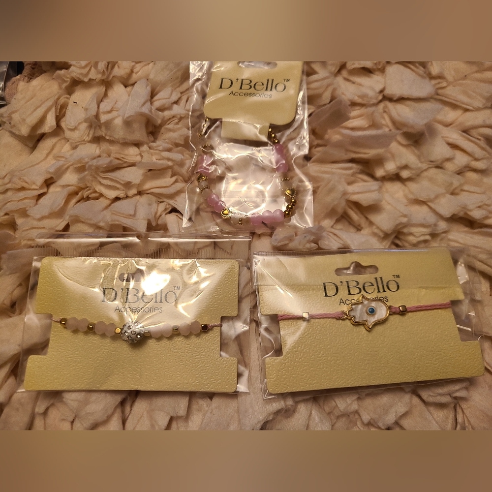 Three brand NWT D'Bello Accessories bracelets